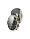 Etui ze szkłem do zegarka Bizon Case+Glass Watch do Samsung Galaxy Watch 8 40mm beżowe