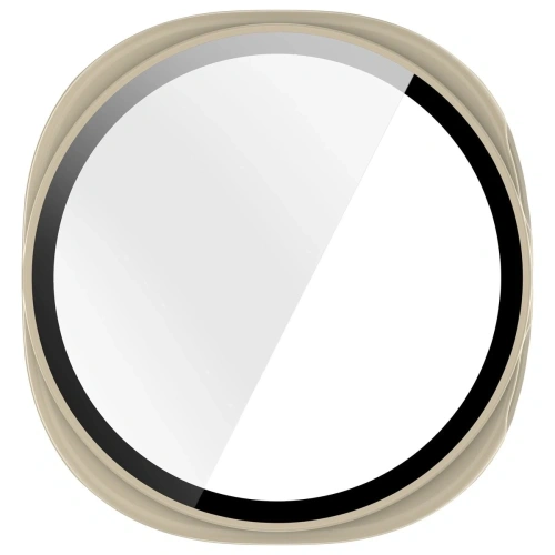 Etui ze szkłem do zegarka Bizon Case+Glass Watch do Samsung Galaxy Watch 8 40mm beżowe