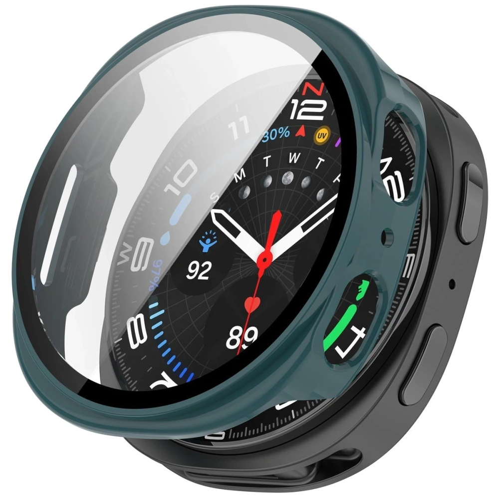 Etui ze szkłem do zegarka Bizon Case+Glass Watch do Samsung Galaxy Watch 8 40mm zielone