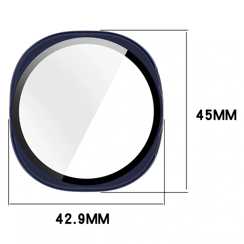 Etui ze szkłem do zegarka Bizon Case+Glass Watch do Samsung Galaxy Watch 8 40mm niebieskie