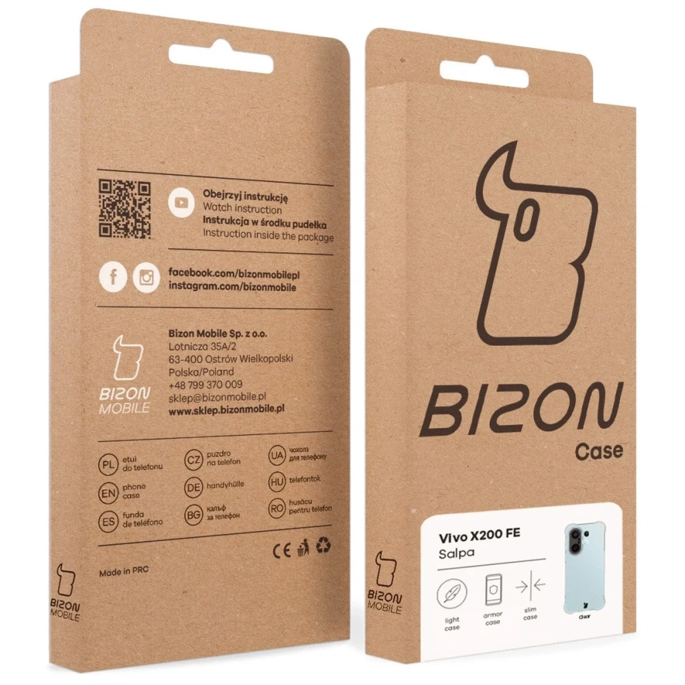 Elastyczne etui Bizon Case Salpa do Vivo X200 FE przezroczyste