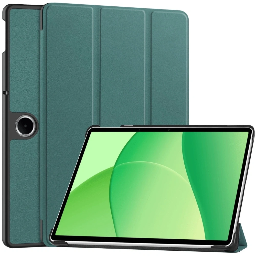 Etui z klapką Bizon Case Tab Croc do OnePlus Pad Lite / Oppo Pad SE ciemnozielone