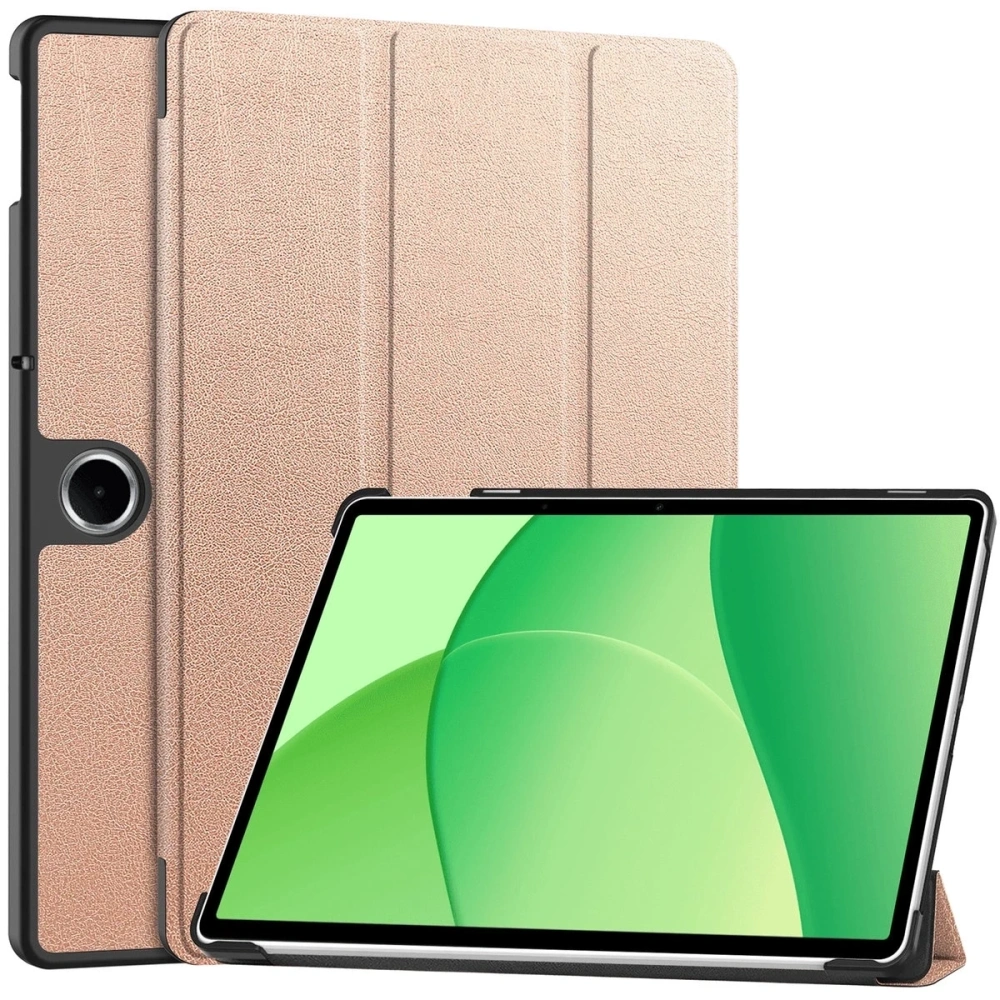 Etui z klapką Bizon Case Tab Croc do OnePlus Pad Lite / Oppo Pad SE różowozłote