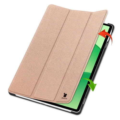 Etui z klapką Bizon Case Tab Croc do OnePlus Pad Lite / Oppo Pad SE różowozłote