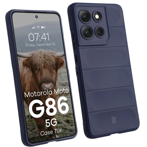 Pancerne etui Bizon Case Tur do Motorola Moto G86 5G granatowe