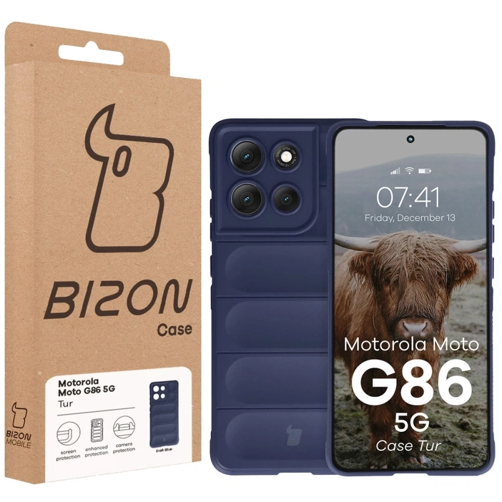 Pancerne etui Bizon Case Tur do Motorola Moto G86 5G granatowe