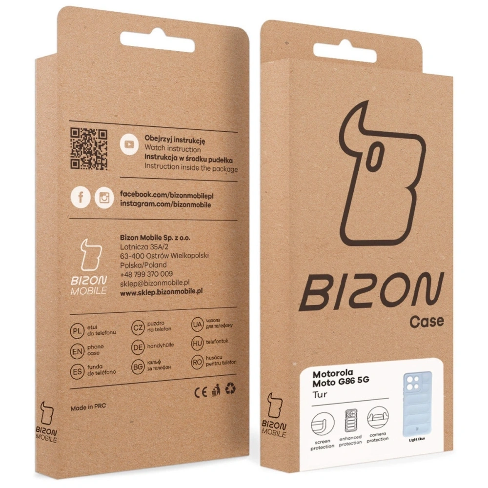 Pancerne etui Bizon Case Tur do Motorola Moto G86 5G jasnoniebieskie