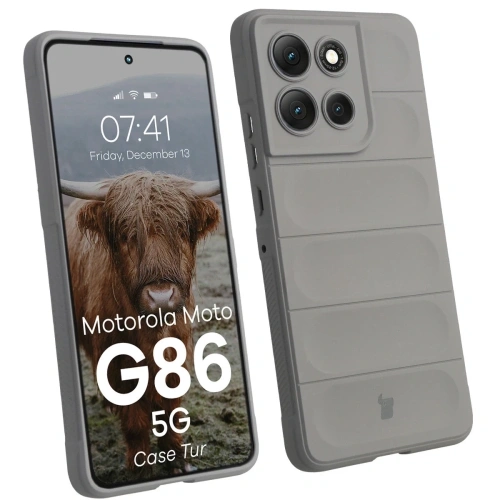 Pancerne etui Bizon Case Tur do Motorola Moto G86 5G jasnoszare