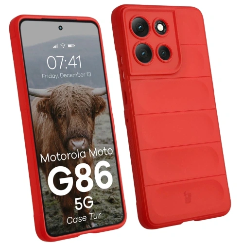 Pancerne etui Bizon Case Tur do Motorola Moto G86 5G czerwone