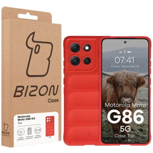 Pancerne etui Bizon Case Tur do Motorola Moto G86 5G czerwone