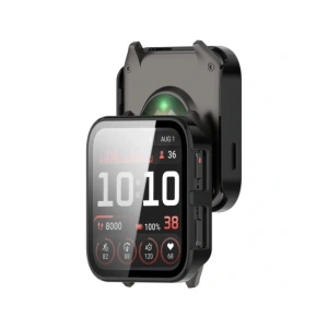 Etui ze szkłem do zegarka Bizon Case+Glass Watch do Garmin Venu X1 czarne