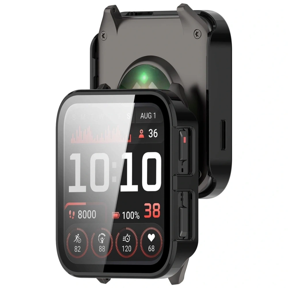 Etui ze szkłem do zegarka Bizon Case+Glass Watch do Garmin Venu X1 czarne