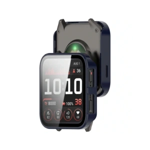 Etui ze szkłem do zegarka Bizon Case+Glass Watch do Garmin Venu X1 niebieskie