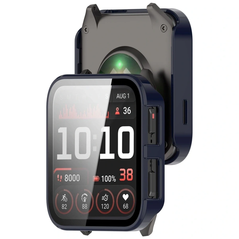Etui ze szkłem do zegarka Bizon Case+Glass Watch do Garmin Venu X1 niebieskie