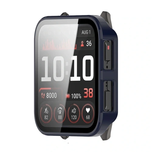 Etui ze szkłem do zegarka Bizon Case+Glass Watch do Garmin Venu X1 niebieskie