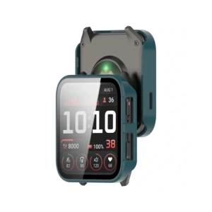 Etui ze szkłem do zegarka Bizon Case+Glass Watch do Garmin Venu X1 zielone
