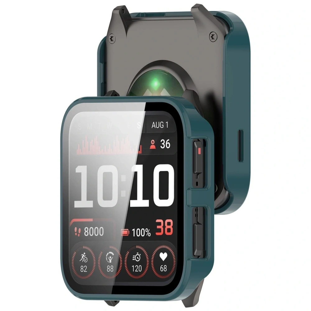 Etui ze szkłem do zegarka Bizon Case+Glass Watch do Garmin Venu X1 zielone