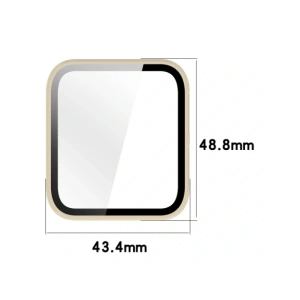 Etui ze szkłem do zegarka Bizon Case+Glass Watch do Garmin Venu X1 beżowe