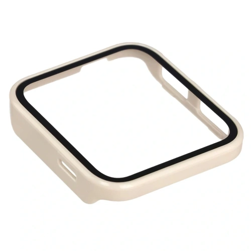 Etui ze szkłem do zegarka Bizon Case+Glass Watch do Garmin Venu X1 beżowe