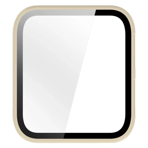 Etui ze szkłem do zegarka Bizon Case+Glass Watch do Garmin Venu X1 beżowe