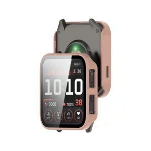 Etui ze szkłem do zegarka Bizon Case+Glass Watch do Garmin Venu X1 różowe