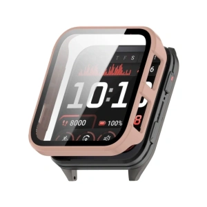 Etui ze szkłem do zegarka Bizon Case+Glass Watch do Garmin Venu X1 różowe