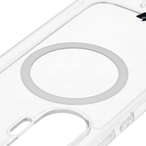 Etui z pierścieniem magnetycznym Bizon Case CrystalO do Xiaomi POCO F7 przezroczyste