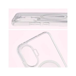 Etui z pierścieniem magnetycznym Bizon Case CrystalO do Xiaomi POCO F7 przezroczyste
