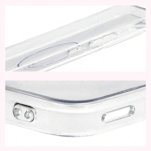 Etui z pierścieniem magnetycznym Bizon Case CrystalO do Xiaomi POCO F7 przezroczyste