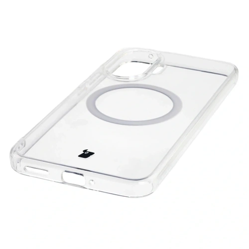 Etui z pierścieniem magnetycznym Bizon Case CrystalO do Xiaomi POCO F7 przezroczyste