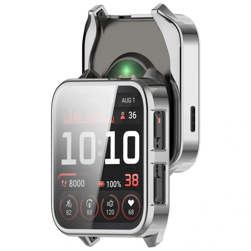 Etui z osłoną ekranu Bizon Case Watch Felipe do Garmin Venu X1 srebrne