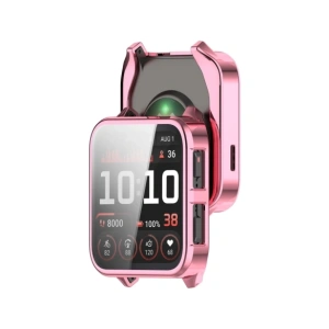 Etui z osłoną ekranu Bizon Case Watch Felipe do Garmin Venu X1 różowe