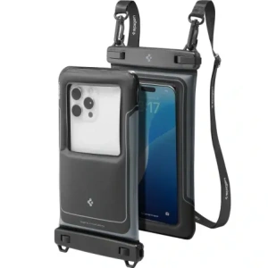 Spigen A611P Universal wasserdichtes Float Case Matt Schwarz [2 PACK]