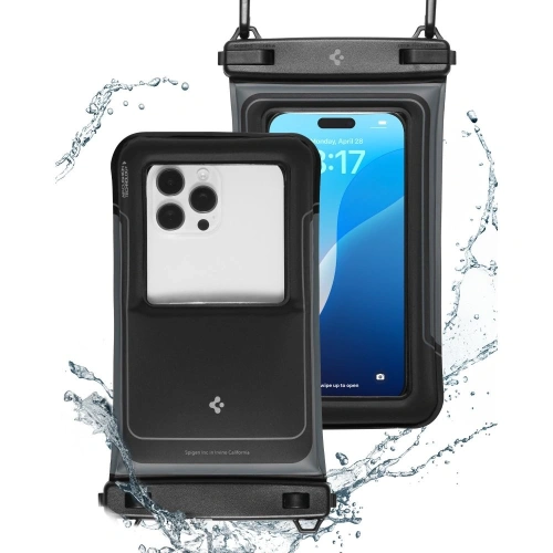 Etui wodoodporne Spigen A611P Universal Waterproof Float Case Matte Black [2 PACK]