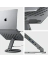 Stojak Spigen LD204H Laptop Stand USB-C Hub 6w1: 100W ładowanie, HDMI 4K, 2x USB-A, transfer 5Gb/s Space Grey