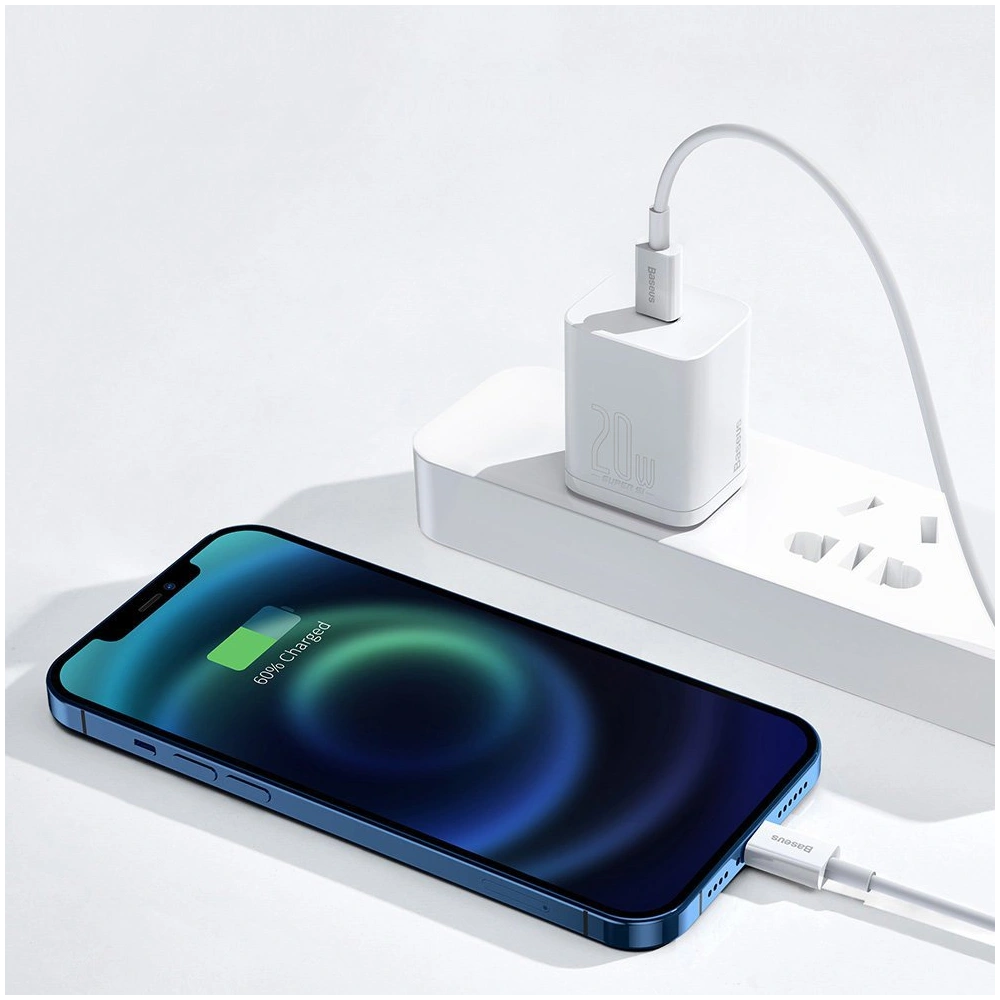 Baseus Superior kabel USB Typ C - Lightning Power Delivery 20 W 1 m Biały (CATLYS-A02)