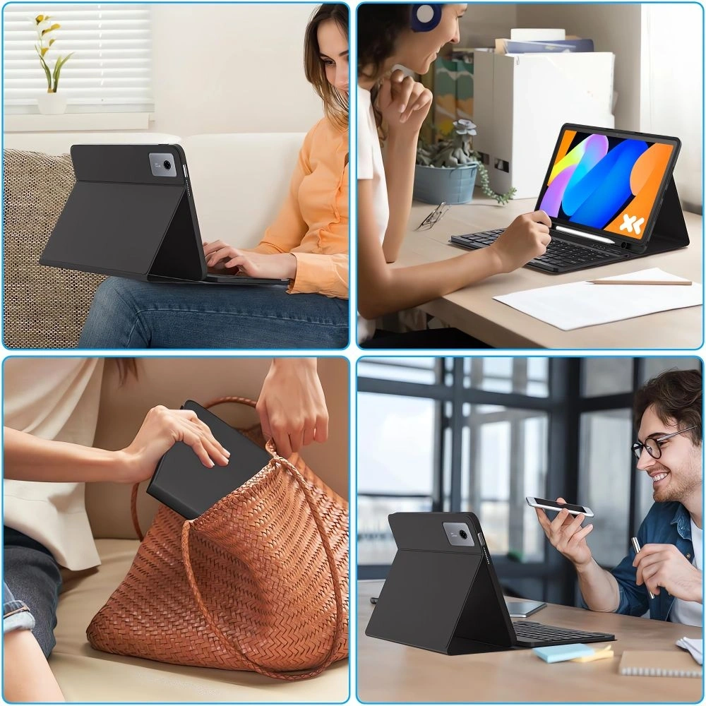Etui z klapką Tech-Protect SmartCase Pen + Keyboard do Lenovo Idea Tab 11.0 TB-336 Black
