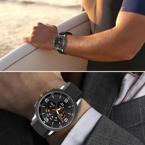 Pasek Tech-Protect Nylon Stripe do Samsung Galaxy Watch 8 / Classic 40/44/46mm Black/orange