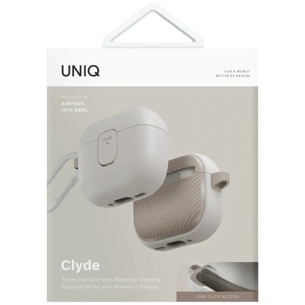 Etui UNIQ Clyde do Apple AirPods 4 Lock Case beżowy