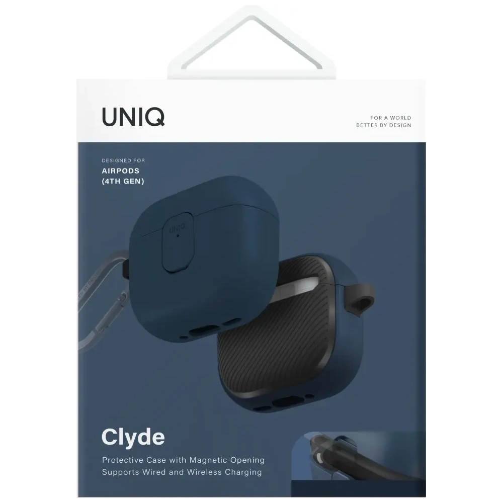 Etui UNIQ Clyde do Apple AirPods 4 Lock Case niebieski
