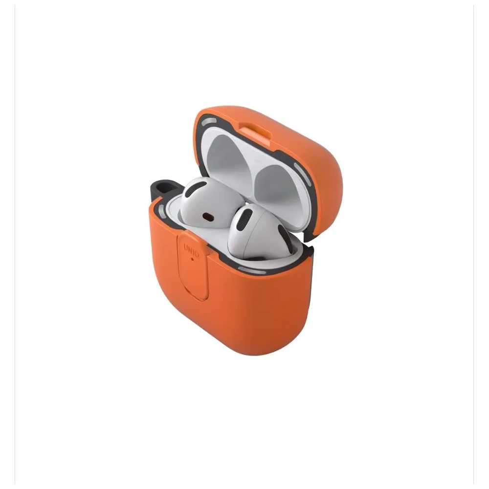 Etui UNIQ Clyde do Apple AirPods 4 Lock Case pomarańczowy