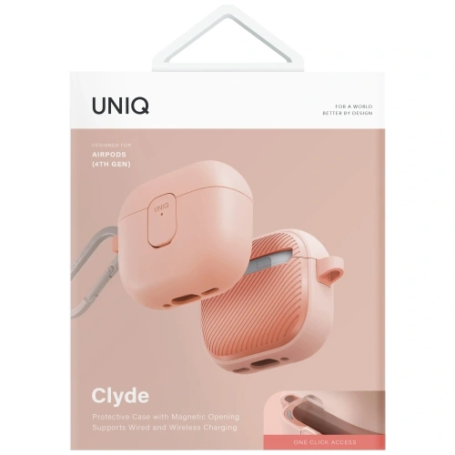 Etui UNIQ Clyde do Apple AirPods 4 Lock Case różowy