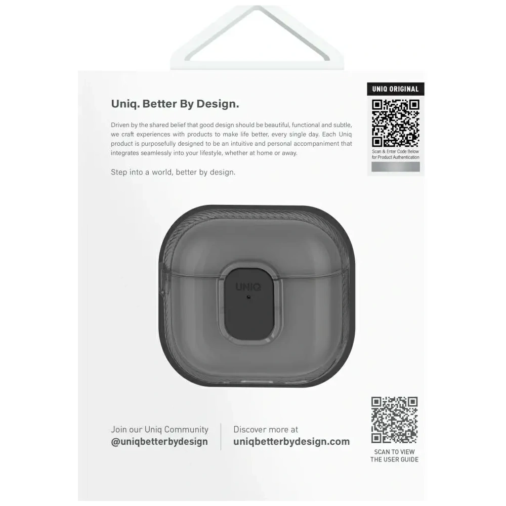 Etui UNIQ Glase Pro do Apple AirPods 4 Lock Case przezroczysty