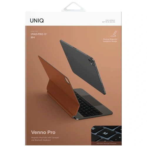 Etui UNIQ Venno Pro Magnetic Smart z klawiaturą do Apple iPad Pro 11" 2024 caramel