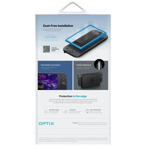 Szkło hartowane UNIQ Optix Matte do Nintendo Switch 2 matowe
