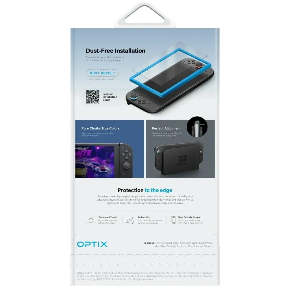 Szkło hartowane UNIQ Optix Matte do Nintendo Switch 2 matowe