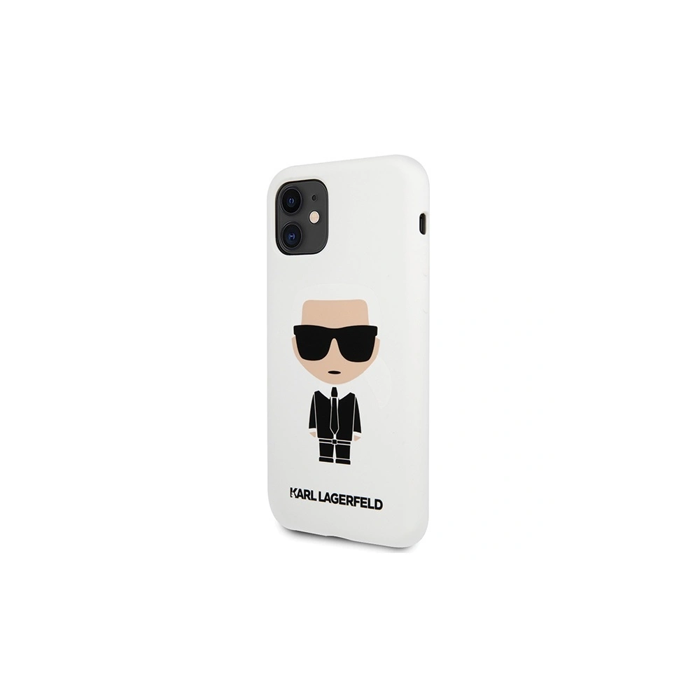 Hurtownia GSM - Etui Karl Lagerfeld KLHCN61SLFKWH Apple iPhone 11 Hardcase weiß/white Silicone Iconic - KLD300WHT - {ean13} - Hurt