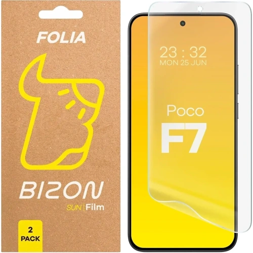 Folia matowa Bizon Glass Film Sun Duo do Xiaomi POCO F7 [2 PACK]