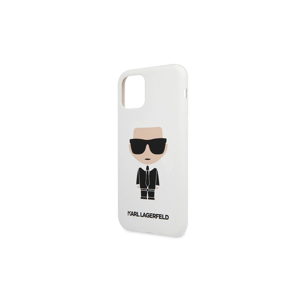 Hurtownia GSM - Etui Karl Lagerfeld KLHCN61SLFKWH Apple iPhone 11 Hardcase weiß/white Silicone Iconic - KLD300WHT - {ean13} - Hurt