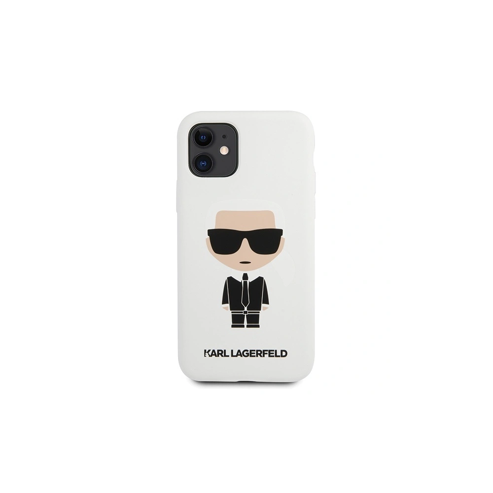 Hurtownia GSM - Etui Karl Lagerfeld KLHCN61SLFKWH Apple iPhone 11 Hardcase weiß/white Silicone Iconic - KLD300WHT - {ean13} - Hurt
